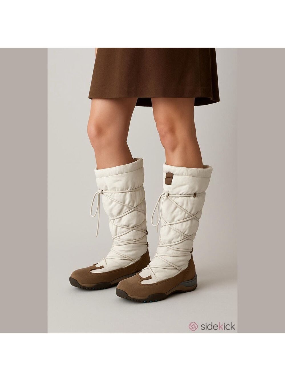 Mephisto Women's Cream and Brown Winter Boots